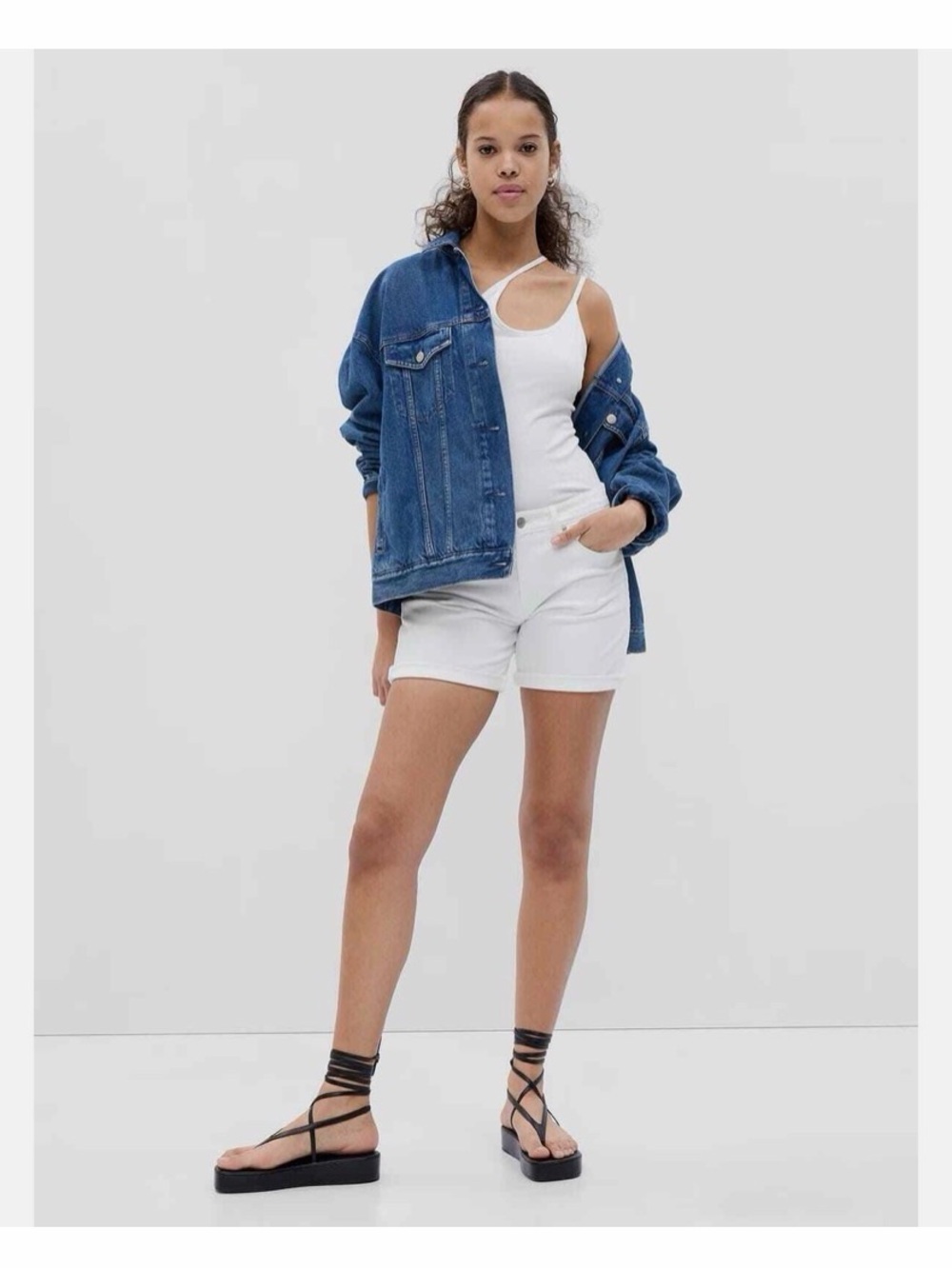 GAP 5" Mid Rise Girlfriend Denim
Shorts - WHITE Sz.27!NWT